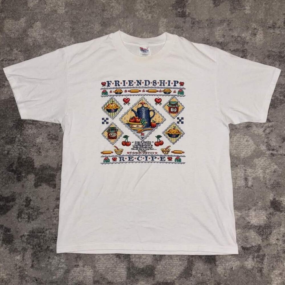 Vintage 90s Friendship Recipe Funny Puff Print Shirt